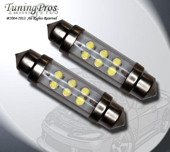 (1 pair) set of 2 pc high mount stop light festoon 42mm 1.65" 6 blue led bulb