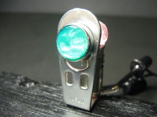 Vintage dash gauge panel light indicator with ½” green jewel lens &amp; bulb #2