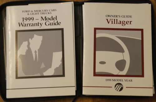 1999 mercury villager owners manual book w/zipper protective cover