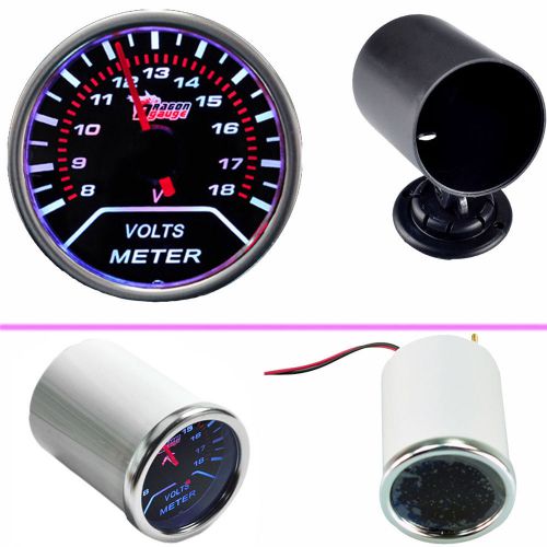 2&#034; 52mm car universal pointer volt voltage gauge meter smoke tint len holder wys