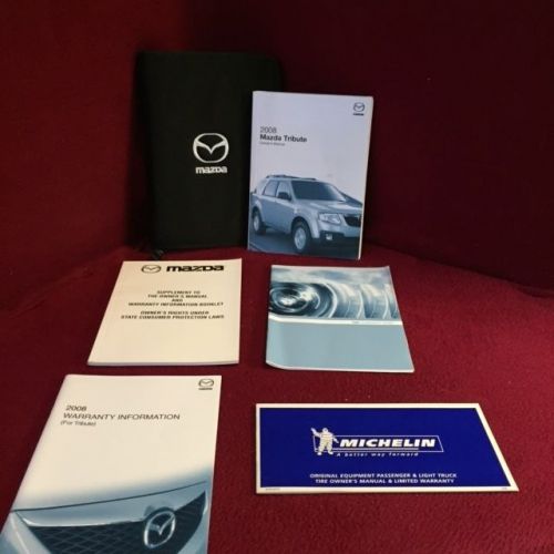 2008 mazda tribute owners manual with warranty guide and case