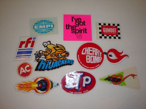 Vintage automotive racing stickers decals lot