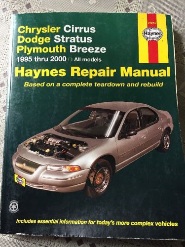 Haynes chrysler cirrus dodge stratus plymouth breeze. 1995 thru 2000