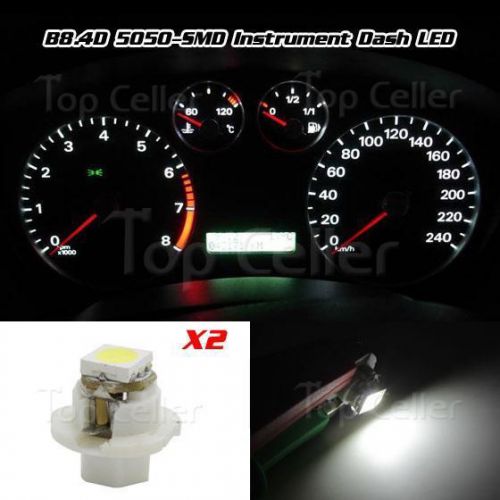 2x b8.4d car 5050 smd led instrument speedmeter dash light bulb white
