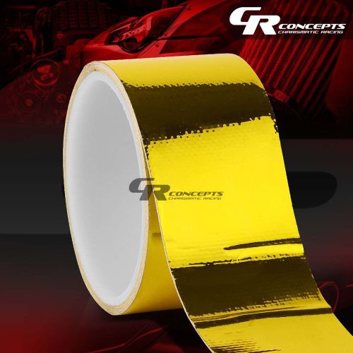 15ft/180&#034;l 2&#034;self adhesive high performance exhaust heat shield wrap tape gold