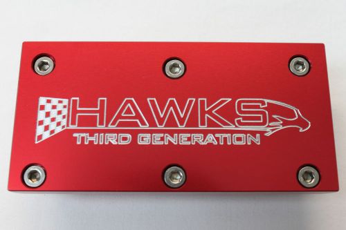 Hawks logo red tpi/lt1 billet aluminum throttle body plate cover w/ screws