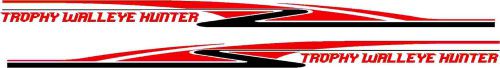 Custom fishing boat trophy walleye hunter decal set 24&#034;