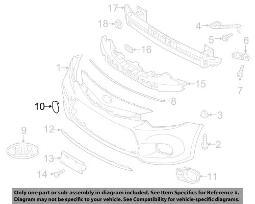 Kia oem 14-15 forte koup front bumper grille-tow eye cap 86588a7200