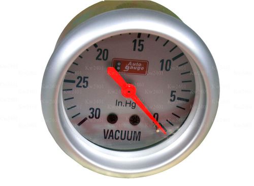New 2.5&#034; autogauge vacuum meter face color silver