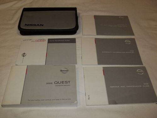 2006 nissan quest owner manual 6/pc.set &amp; nissan premium zippered factory case,,