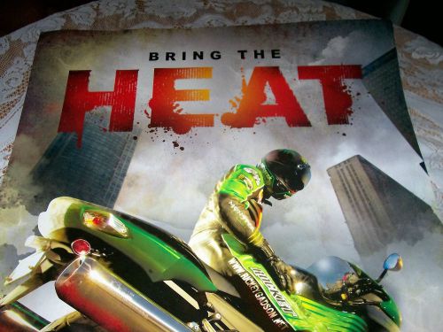 Kawasaki zx-14r (bring the heat) dealer promo cardboard thick poster very nice!!