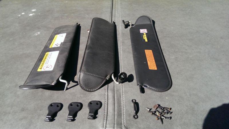 Jeep wrangler 98-05 black visors (3) right and left and hardware