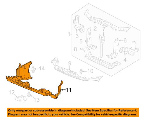 Honda oem 12-14 ridgeline radiator support-splash shield 74111sjca50