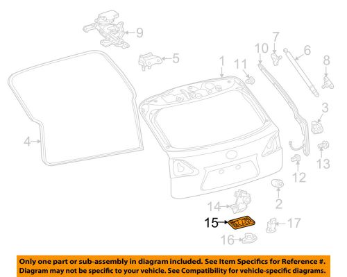 Lexus toyota oem 10-12 rx350 lift gate-lock assembly lock cover 6932148020