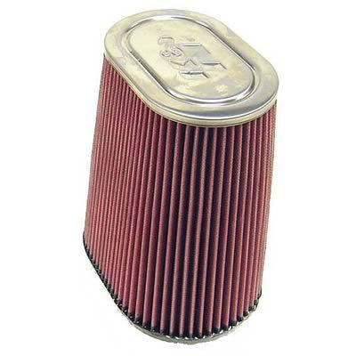 K&n air filter element oval tapered cotton gauze red 4.5" dia inlet rf-1024