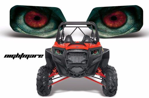 Amr racing polaris rzr 800/900 utv headlight graphics eye sticker decals night