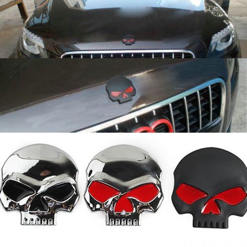 Car trunk chrome badge emblem sticker rear badge skull evil