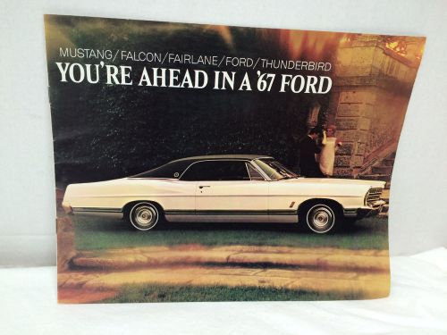 Vintage 1967 ford sales brochure thunderbird-mustang-falcon-fairlane 15 pgs bklt