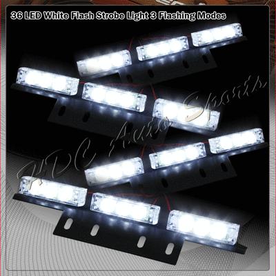 36 white led emergency hazard warning 12v headliner deck dash strobe light bars