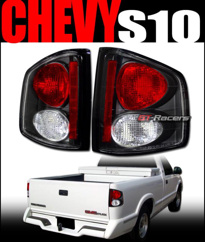 Black altezza tail lights brake lamps 1994-2004 chevy s10 truck gmc s15 sonoma