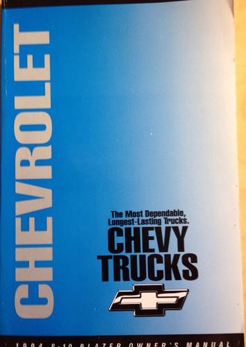 1994 chevrolet s-10 blazer factory owner's manual in very good condition
