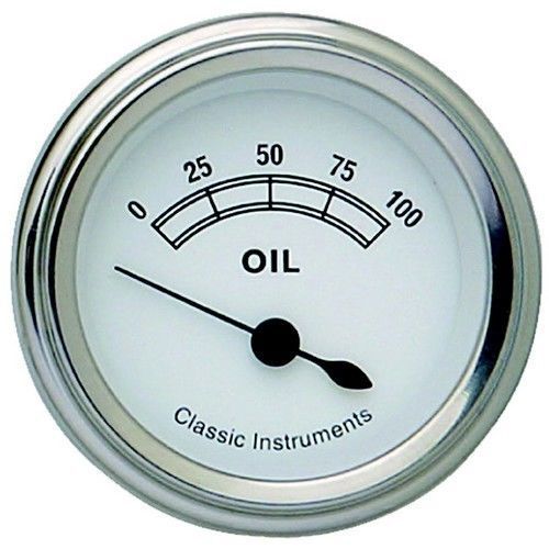 Classic instruments cw81src oil pressure 100 psi - classic white - stainless