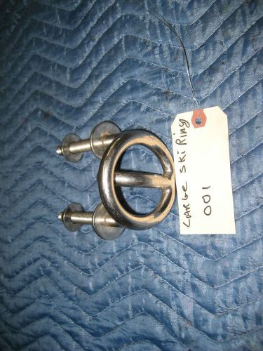 Large stainless steel ski ring w/ mounting hardware ring size 3.5&#034;