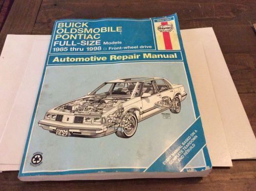 Haynes buick oldsmobile pontiac full size models 1985- 1998 repair manual