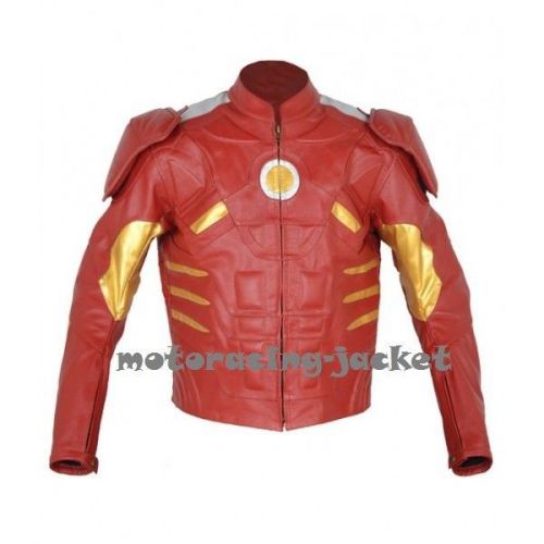 Iron man real leather motorbike jacket for men&#039;s xs to 6xl limited edition