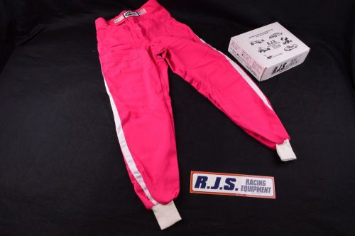 Rjs racing equipment sfi 3-2a/1 nomex pink racing driving  pants medium