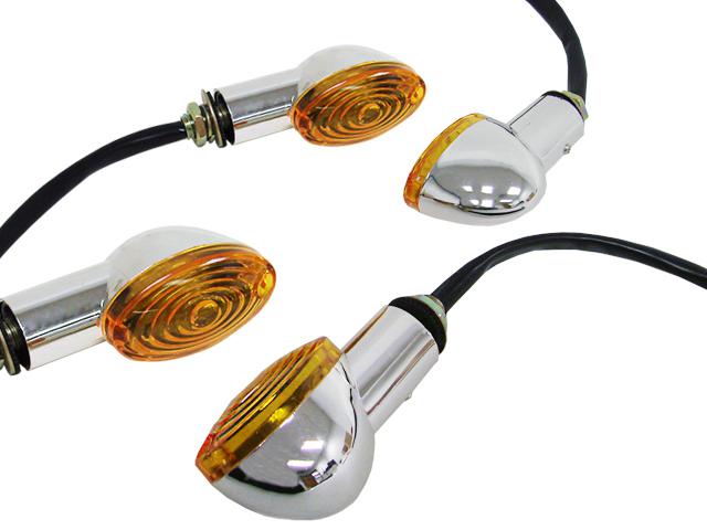 Chrome amber small turn signal for harley davidson sportster dyna softail custom