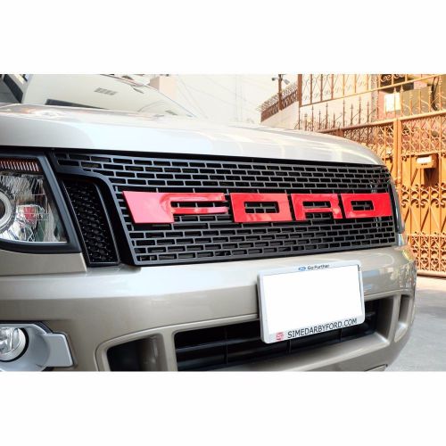 Fit ford ranger t6 front grill led xlt px wildtrak xlt raptor red abs pickup