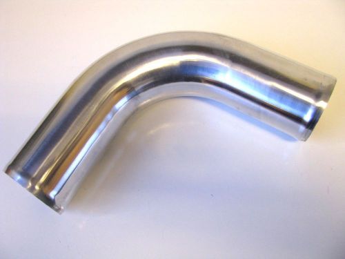 Polished alloy induction pipe 7.6cm (76mm) x 90° (intake) mandrel bend aluminium