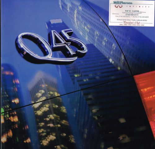 Big 1999 infiniti q45 / q-45 brochure / catalog with color chart: touring, t,