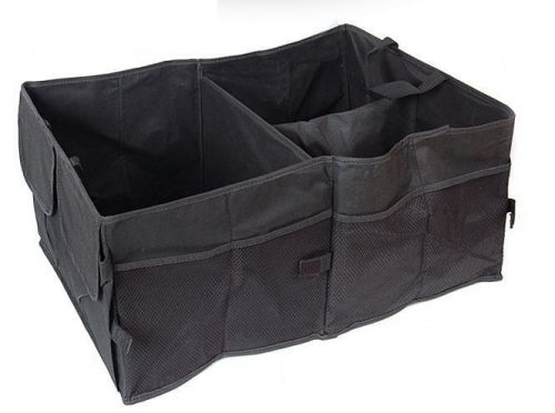Car trunk cargo organizer collapsible bag storage black folding in the car trunk
