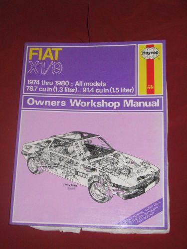 Haynes fiat x1/9 owners workshop manual 1974 - 1980