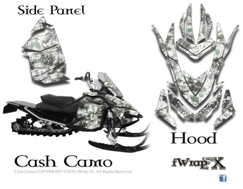 Ski-doo sled wrap rev xp mxz 2008-2013 sled decal kit cash camo