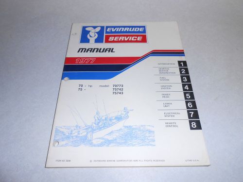 1977 70 hp johnson outboard motor repair &amp; service manual evinrude 75 hp