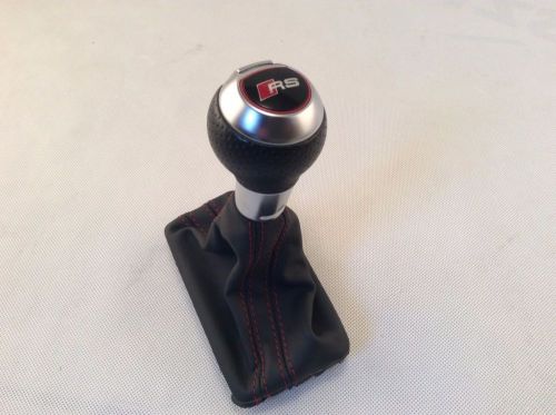 Audi rs6 original shifter knob black+red+metal+leather red stitch