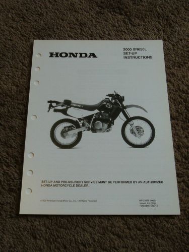 2000 honda xr 650l dirt bike motorcycle set up instructions manual wiring oem