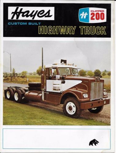 1971 - 1972 hayes clipper 200 truck original 6 page brochure