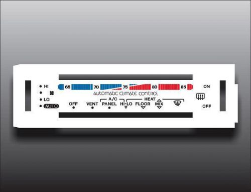 1983-1989 lincoln town car white heater control switch overlay hvac