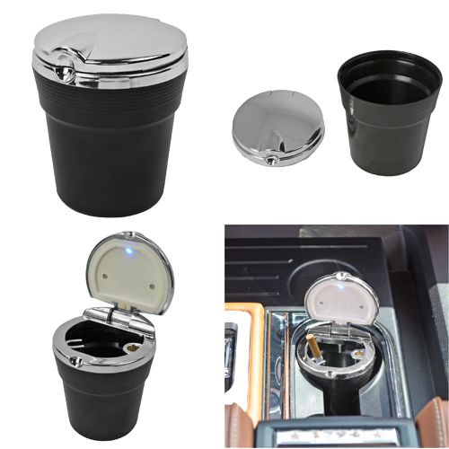 New led automotive cup holder ashtray coin holder cigarette auto car truck black