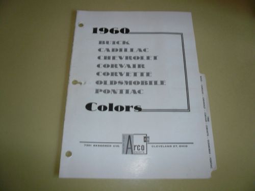 1960 buick cadillac chevy oldsmobile pontiac arco paints color chip paint