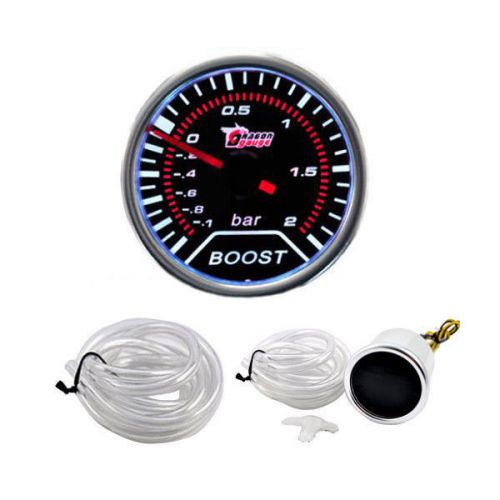 52mm car vehicle universal smoke len led turbo boost gauge meter