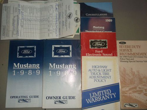 1989 ford mustang gt lx police supplement owners manual original + 5 supp