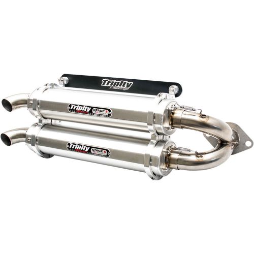 Trinity racing stage 5 slip-on brushed exhaust polaris rzr xp 1000 2015-2016