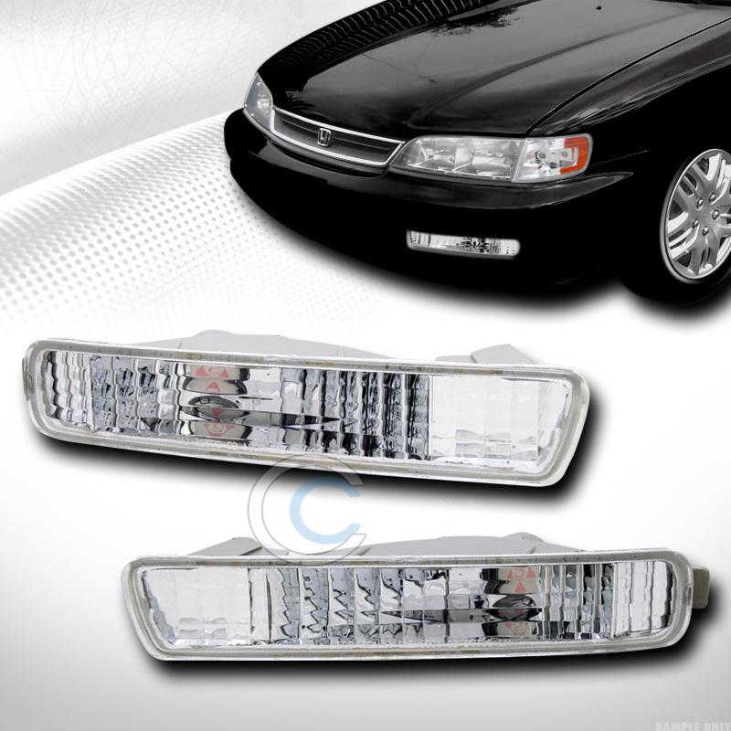 Crystal clear lens front signal parking bumper lights lamps 94-95 honda accord