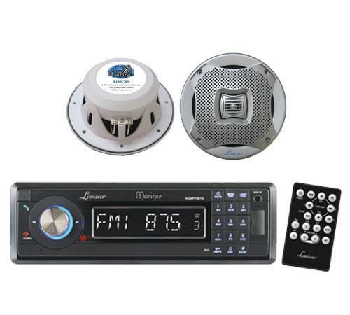 Lanzar marine boat usb/sd mp3 stereo system w/bluetooth 2 400watt 5.25&#034; speakers