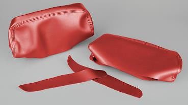 1968-1969 corvette vinyl headrest covers - red